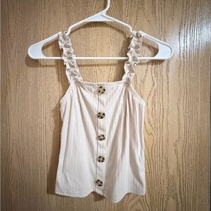 No Boundaries Cream Ruffle Strap Camisole